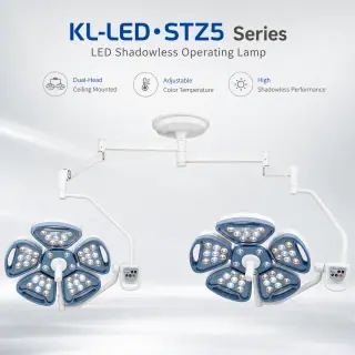 Keling KL-LED-STZ5 ceiling-mounted five-petal-dome LED shadowless operating lamp, double-dome configuration